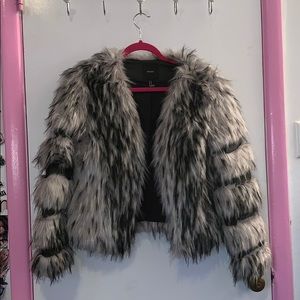 A faux fur coat